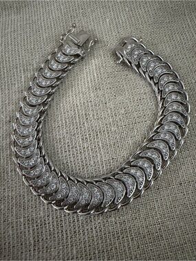 Kay Jewelers Silver Crescent Bracelet with Lab grown diamonds!